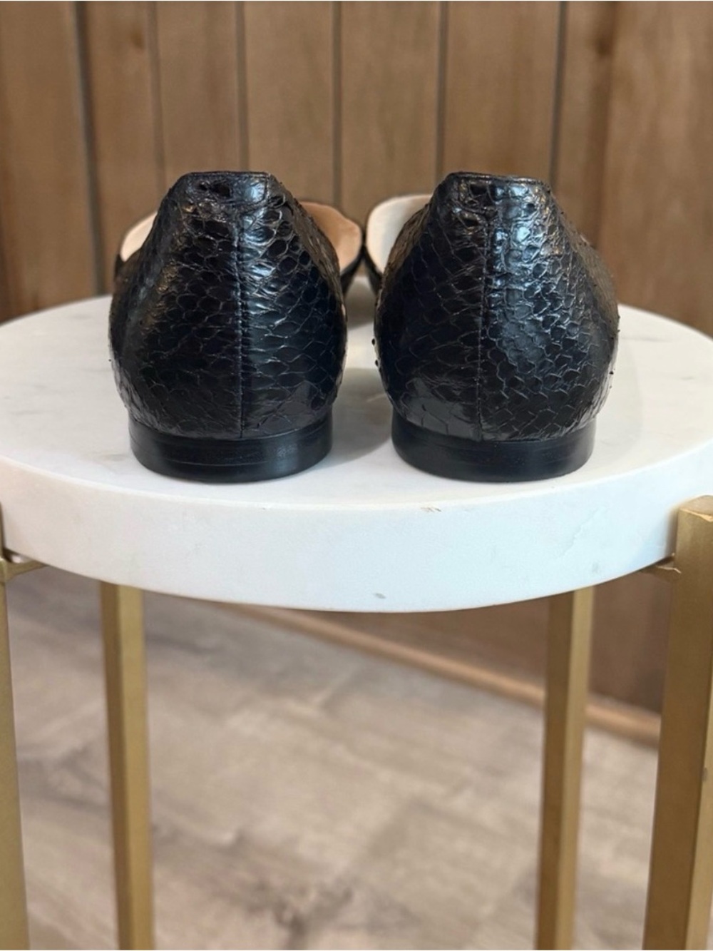 Black Snakeskin Embossed D’Orsay Flats | Marc Fisher - Picture 4 of 9